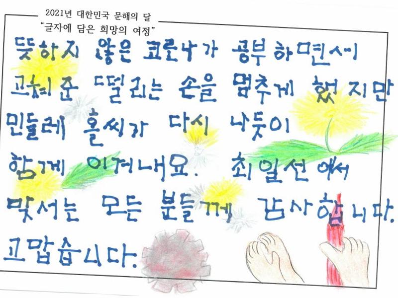 [한줄쓰기] 민들레 홀씨가 다시 나듯이_김옥자
